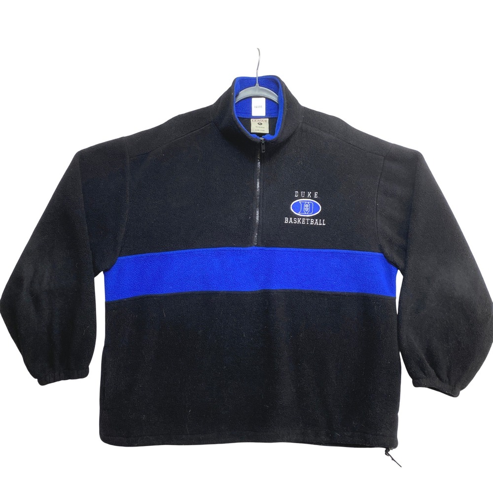 Duke University 1/4 Zip Pullover Mens XL Black Blue Basketball Sweatshirt
